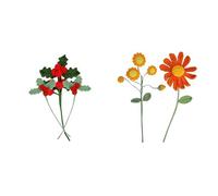 Talking Tables Crochet Holly Stems 3pk & Crochet Autumn Stems Bundle