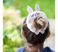 Talking Tables Easter Bunny White Scrunchie, Fabric Hair Accessory with Bunny Ears, Spring Celebrations, Party Bag Filler, Reusable Hair Tie