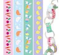 Talking Tables Easter Paper Chains Spring Party Decorations Kids Crafting DIY Activity Kit for Girls Boys No-Glue, Hanging Window Décor 6.5metres