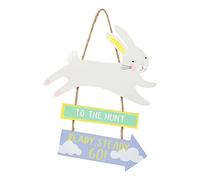 Talking tables Egg Hunt Wooden Sign-Easter Bunny Hanging Decorations for Spring Indoors or Outdoors, Multicolor, One Size