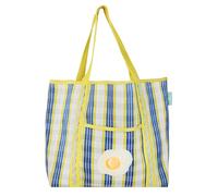 Talking Tables Egg Tote Bag Reusable Recycled Plastic Shopping Bag with Egg Illustration for Travel, Beach Days, Picnics and Everyday Carry, Lightweight, Strong, Washable, Large Capacity 39cm x 46.5cm