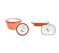 Talking Tables Enamel Dipping Bowl Chilli & Chilli Enamel Oven Dish 20cm BBQ Bundle