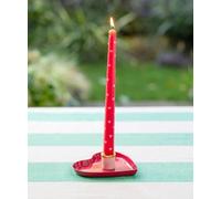 Talking Tables Enamel Heart Shaped Candle Holder, Red and Gold, Hand Painted Glossy Finish, Valentines Day Gift - Wedding Table Decorations, Romantic, Taper Candle Stand, Decorative Centrepiece 12cm