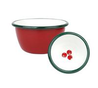 Talking Tables Enamelware Small Dipping Bowl 10cm Cranberry Sauce Bowl for Christmas Prep Condiments BBQ Sharing Dips or Party Snack Yogurt Metal Enamel Xmas Tableware Camping Backpacking