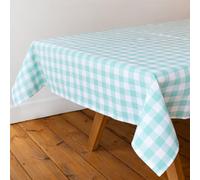 Talking Tables Fabric Large Mint Green Checkered Gingham Tablecloth Recycled Cotton Rectangle, Reusable and Washable Table Cover for Alfresco Dining, Buffets, Weddings & Parties Picnics 180cm x 140cm