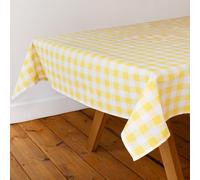 Talking Tables Fabric Large Yellow Checkered Gingham Tablecloth Recycled Cotton Rectangle, Reusable and Washable Table Cover for Alfresco Dining, Buffets, Weddings & Parties and Picnics 180cm x 140cm