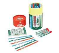 Talking Tables Family Bingo Game -BUMPER size Dipstick pack! Includes 6 x Dobber Pens, 100 x Sheets, 48 x Call Out Sticks - Christmas Fun to Entertain Kids and Adults | Xmas Gift for Him or Her