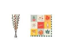 Talking Tables Felt Autumn Branch Decorations 4pk & Autumn Paper Napkins Bundle