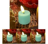 Talking Tables Flameless LED Tealight Candle Sage Green Realistic Flickering Effect Reusable Battery Operated Candle for Autumn Spring Weddings Parties and Home Décor 5cm (Pack of 4)