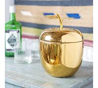 Talking Tables Gold Apple Ice Bucket with Lid-Premium Drinks Trolley Accessories for Bar Stainless Steel Wine Bottle Cooler, Classy Party Decoration Made of Metal-Big and Heavy