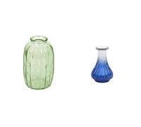 Talking Tables Green Glass Bud Vase for flowers, s & Talking Tables Small Blue Recycled Glass Bud Vase Table Decor Bundle