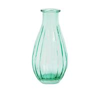 Talking Tables Green Glass Bud Vase for Flowers | Small Ribbed Narrow Necked Bottles for Home Décor, Arrangements, Wedding Centrepieces for Table Decorations, Windowsill, One Size
