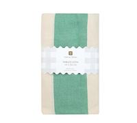 Talking Tables Green Stripe 80% Cotton XL Tablecloth Reusable Fabric Dining Table Cover for Garden Parties Summer Lunches Weddings Picnics Washable Soft Woven 80% Cotton 20% Polyester 160cm x 250cm