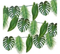 Talking Tables Green Tropical Palm Leaves Garland Bunting- 2.6M | Reusable Hawaiian Theme Party Decorations for Birthday, Summer, Luau, Jungle, Paper, Length, 8.5ft