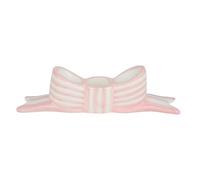 Talking Tables Hand Painted Pink Bow Ceramic Candle Holder Decorative Table Accessory for Dinners Valentine’s Tables Shelves and Mantels Gloss Glazed Finish Giftable Centrepiece Home Decor 16cm