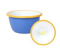 Talking Tables Handmade Blue Small Enamel Bowl 10cm Lemon Motif Inside - Shatterproof & Dishwasher Safe, Reusable Tableware for Indoor & Outdoor Dining, Snacks, Desserts, BBQs & Picnics