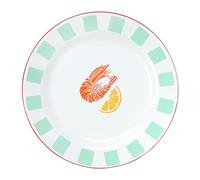 Talking Tables Handmade Enamel Side Plate 20cm with Shrimp Design, Shatterproof & Dishwasher Safe Household Plates, Reusable Dinnerware for Indoor & Outdoor Dining