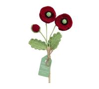 Talking Tables Handmade Red Poppy Crochet Flower Sprigs 18cm