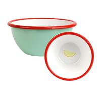 Talking Tables Handmade Small Enamel Bowl 12cm with Lemon Motif- Shatterproof & Dishwasher Safe, Reusable Tableware for Indoor & Outdoor Dining, Snacks, Desserts, BBQs & Picnics
