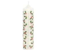 Talking Tables Holly Leaf Christmas Pillar Advent Candle for Wreath | 20.5cm Premium Unscented Wax, Dates to Countdown to Xmas Day | Statement Table Decoration, Home Décor, White