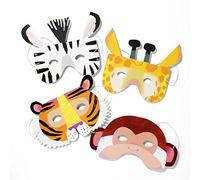 Talking Tables Jungle Theme Supplies Safari Zoo Masks | for Birthday Party | Paper, 8 Pack, KidsMasks, Medium