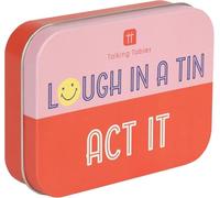 Talking Tables Kids Travel Games Laugh in a Tin Act Party Game, Pocket-Sized with Performance Challenge Cards for Quick, Lively Fun at Parties Xmas Stocking Filler Gift Christmas Ages 7+