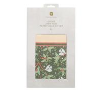 Talking tables Large Linen Feel Luxury Christmas Paper Tablecloth for Xmas with Folklore Design, Wedding Disposable Table Cover, Catering, Restaurant, Anniversary 230cm x 137cm -