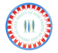 Talking Tables Large Round Serving Tray for Drinks, Snacks, Condiments Decorative and Colourful Fish Design, Ideal for Summer Dining, BBQ, Outdoor Dining Garden Parties | Made of Tin | 30cm