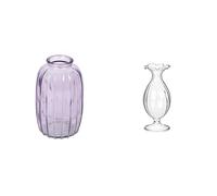 Talking Tables Lilac Glass Bud Vase for flowers, s & Talking Tables Clear Glass Bud Vase - Decorative G Table Decor Bundle