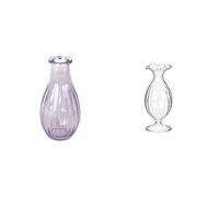 Talking Tables Lilac Glass Bud Vase for flowers, s & Talking Tables Clear Glass Bud Vase - Decorative G Table Decor Bundle