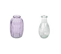 Talking Tables Lilac Glass Bud Vase for flowers, s & Talking Tables Clear Glass Bud Vase for flowers, s Table Decor Bundle