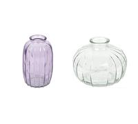 Talking Tables Lilac Glass Bud Vase for flowers, s & Talking Tables Clear Glass Bud Vase for flowers, s Table Decor Bundle