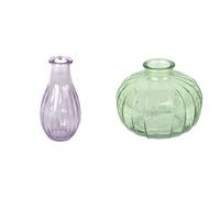 Talking Tables Lilac Glass Bud Vase for flowers, s & Talking Tables Green Glass Bud Vase for flowers, s Table Decor Bundle