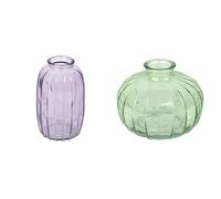 Talking Tables Lilac Glass Bud Vase for flowers, s & Talking Tables Green Glass Bud Vase for flowers, s Table Decor Bundle