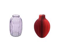 Talking Tables Lilac Glass Bud Vase for flowers, s & Talking Tables Rote Wabenpapier-Vase mit Glasfläsc Table Decor Bundle