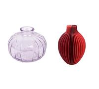 Talking Tables Lilac Glass Bud Vase for flowers, s & Talking Tables Rote Wabenpapier-Vase mit Glasfläsc Table Decor Bundle