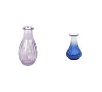 Talking Tables Lilac Glass Bud Vase for flowers, s & Talking Tables Small Blue Recycled Glass Bud Vase Table Decor Bundle