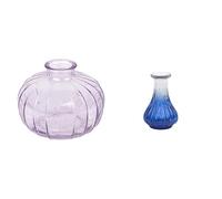 Talking Tables Lilac Glass Bud Vase for flowers, s & Talking Tables Small Blue Recycled Glass Bud Vase Table Decor Bundle
