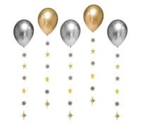Talking Tables Metallic Gold & Silver Balloons with Star Tails 5 Pack