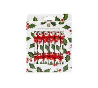 Talking Tables Mini Saucer Crackers for Christmas with Joke & Conversation Starter-8 Pack Holly Leaf Design | Eco Friendly Xmas Tableware, Recyclable, Red, BC-SAUCER-V3