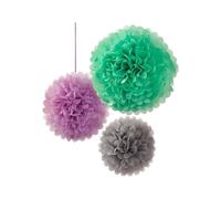 Talking Tables Mixed Colour Pastel Pom Pom Hanging Decorations | Size: 2 Pack Talking Tables Multicolor 2 Pack