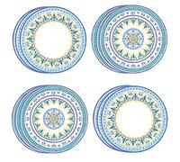 Talking Tables Moroccan Geometric Yellow & Blue Paper Plates | Bold Colourful Disposable Party Tableware for Summer, Birthday, Recyclable - 12 Pack,23 centimeters