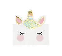 Talking Tables NAP-FACE Party Decorations Kids Birthday Partyware Tableware Unicorns Shaped Napkin 12Pk, Paper,33 x 26 cm