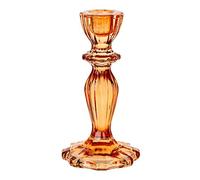 Orange Glass Candlestick Holder | Taper Candle Stand For Indoor or Outdoor, Elegant Christmas Table Decorations or Halloween Home Décor, Dinner Party, Birthday, Wedding | Made By Talking Tables