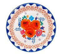 Talking Tables Pack of 12 Blue and Orange Pretty Floral Paper Plates - Recyclable Disposable Tableware for Boho Party Supplies, Encanto Mexican Fiesta, Summer Birthday