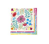 Talking Tables Pack of 20 Colourful Paper Disposable Serviettes for Summer Dining, BBQ, Picnic, Kids Birthday Encanto Party, Festival, Boho Floral 33CM Napkin 20PK, 33 x 33cm, 13" x 13" BOHO-NAPKIN-FLORAL