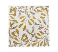 Talking Tables Pack of 20 Silver and Gold Mistletoe Christmas Napkins | Paper Serviettes for Xmas, Boxing Day, Winter Dinner Party, Decoupage, BC-Mist-Napkin-V2,White,33 x 33 cm