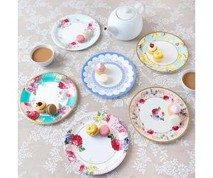 Talking Tables Pack of 24 Afternoon Tea Vintage Floral Paper Plates | Truly Scrumptious | for Birthday Party, Baby Shower, Wedding and Anniversary, Disposable Tableware,23 centimeters