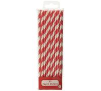 Talking Tables Pack of 30 White and Red Paper Straws, 5.45x0.91x18.18 cm, MIX-STRAW-RED