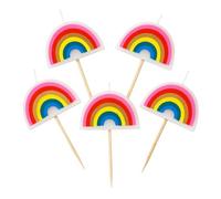 Talking Tables Pack of 5 Birthday Cake Topper, Rainbow Shaped Candles 5 PK